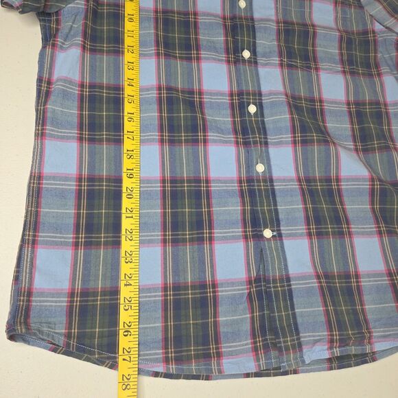 St. John's Bay Comfort Flex No Tuck Button-Down Preppy  Plaid Shirt Men LG Multi - Picture 6 of 8